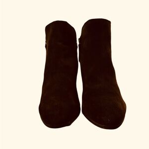 Chocolate suede Frye ankle boots